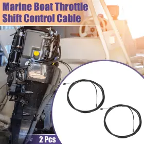 X Autohaux 767153374821 2 Pcs 600cm 20ft 33c Marine Throttle Shift Cable Black With Fastening Head