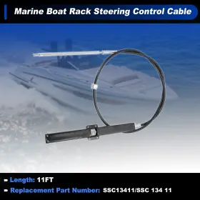 No.ssc13411 X Autohaux Ssc13411/ssc 11 Ft No.ssc13411/ssc 134 Marine Boat Rack Steering Control Cable Black 1 Pc
