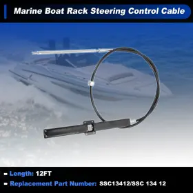 No.ssc13412 X Autohaux Ssc13412/ssc 12 Ft No.ssc13412/ssc 134 Marine Boat Rack Steering Control Cable Black 1 Pc