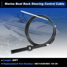 No.ssc13420 X Autohaux Ssc13420/ssc 20 Ft No.ssc13420/ssc 134 Marine Boat Rack Steering Control Cable Black 1 Pc