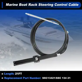 No.ssc13421 X Autohaux Ssc13421/ssc 21 Ft No.ssc13421/ssc 134 Marine Boat Rack Steering Control Cable Black 1 Pc