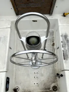 Yacht Specialties Ys-100 Sailboat Steering Pedestal Assembly Wheel Nut And Key Cables