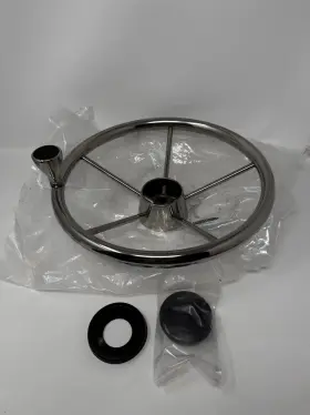 9103srf1 Yaemarine Stainless Steel Boat Steering Wheel 5 Spoke 13-1/2 Inch Dia Destroyer S