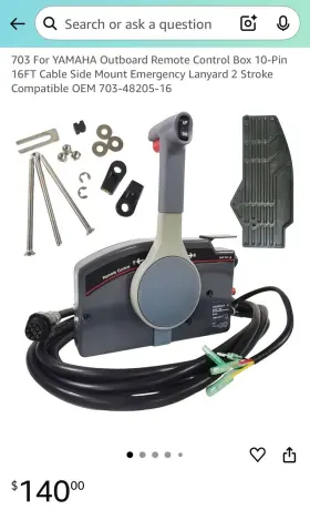 B0926vgpt3 Zoyan Side Mount Remote Control Box For Yamaha 703 10-pin 2-stroke Gasoline