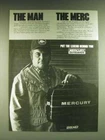 1985 Mercury 25XD Outboard Motor Ad - The Man Used. Price: $17.99.