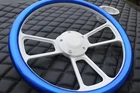14" White 3/4" Keyway Marine Boat Steering Wheel W/ Metallic Blue Wrap And Horn New. Price: $170.99.