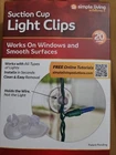 Simple Living Smart Light Suction Cup Clips 20 New Box. Price: $9.99.