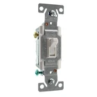 Eaton Cooper C1303-7LTW-L Lighted Toggle Switch, 3-WAY, 15A, 120V, White New. Price: $6.50.