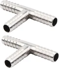 Beduan Stainless Steel 1/4" Hose Barb, 3 Way Shape Barbed CO2 Splitter Fit New. Price: $14.18.