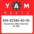 6X6-8258A-60-00 Yamaha Extension, Wire Harness (5.2M) 6X68258A6000, New Genuine. Price: $576.00.