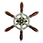 Vintage Lyman Islander Boat Steering Wheel Wood Helm Stand Great Lakes Salvaged Used. Price: $389.99.