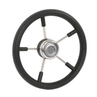 Black 5 Spoke Steering Wheel 13-7/8" Boat Marine With Foam Grip Destroyer Yacht. Price: $34.22.