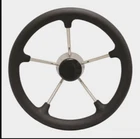 Stainless Steel Blk Center Cap 15-1/2" Steering Wheel W/ Black Foam Grip New. Price: $48.88.