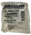 Mercury Quicksilver 3/8" Elbow Fitting 22-8M6001392 New. Price: $50.36.