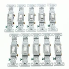 10 Eaton White Quiet Toggle Wall Light Switches Single Pole 15A 120V 1301-7W New. Price: $24.69.
