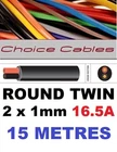 Round Twin Auto Cable 2 Core 1.0MM 16.5 Amp Car Boat Loom Wire, Marine 15M New. Price: $22.31.