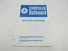 OB1367 Chrylser Outboard Installation Instructions For Remote Control 161 163 Used. Price: $11.95.