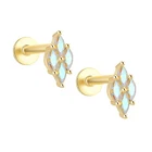 Marquise Cz Flat Back Earrings For Cartilage Helix Tragus Lobe 16G Gold Plate... New. Price: $30.99.