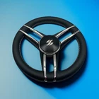 Varatti Boat Steering Wheel Stainless Steel Spoke Leather Rim Logo New. Price: $365.00.