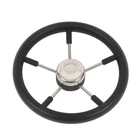 5 Spoke 13-7/8 Inch Stainless Steel Yach Steering Wheel With Pu Foam Black New. Price: $45.99.