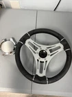 Gussi Italia Boat Steering Wheel Gray Brushed Aluminum Spokes Black New. Price: $181.00.