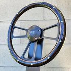 14" Black Billet Steering Wheel Real Dark Burnt Pine Metal Rivets Gmc Retro New. Price: $187.95.