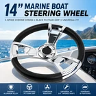 14" Marine Boat Steering Wheel Black Silver 3 Spoke Chrome Pu Foam Grip New. Price: $34.99.