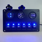 Marine Boat 6-GANG Waterproof Circuit Blue Rocker Led Switch Panel Breaker Eoa New. Price: $28.49.