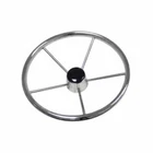 Stainless Steel Destroyer Type Steering Wheel 13 1/2 New. Price: $48.88.