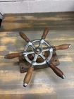 Vtg Antique Wooden Boat Steering Wheel Lyman Islander Side Used. Price: $275.00.