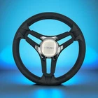 Gussi Italia Marine Steering Wheel Black Brush Metal Spokes Logo New. Price: $115.30.