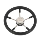 For Boat Yacht 5-SPOKE 13-7/8 Stainless Steel Steering Wheel Black New. Price: $34.33.