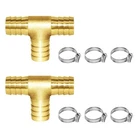 Joywayus 1/2" Brass Barb Fittings T-shaped 3 Ways TEE-1/2-2PCS, New. Price: $15.69.