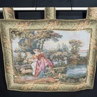 Sea Gull Victorian Pastoral Tapestry Wall Hanging W/rod & Bracket 38X42 Vintage Used. Price: $29.74.