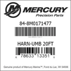 Mercury 8M0171477 Next Gen 21 Pin Harness-umb 20FT Boat Part**. Price: $250.00.