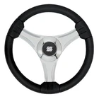 Uflex - Tavolara 13.8" Black Polyurethane Steering Wheel W/silver Spokes & X62 New. Price: $40.08.