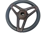 New Gussi Molino Steering Wheel Plastic Wood Grain, Keyed Hub, 13.5" Center. Price: $99.99.