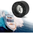 New 3/4" Keyway Marine Boat Steering Wheel Black 5 And 6 Hole Hub Adapter. Price: $25.00.