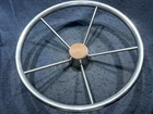 Marine Boat Steering Wheel Stainless Steel 5 Spoke Teak Wood Cap Used. Price: $49.45.