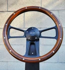 14" Black Billet Steering Wheel Real Wood Mahogany Aluminum Rivets Chevy Bowtie New. Price: $198.93.