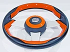 Uflex Grimani O/s Steering Wheel, Orange W/silver Spokes 13-4/5" Diameter New. Price: $199.95.
