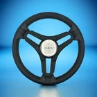 Gussi Italia Marine Steering Wheel Black Brush Metal Spokes Crest New. Price: $115.30.