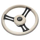 Schmitt Marine Torcello Elite 14" Wheel - Beige Leather & Cap White Stitc New. Price: $407.82.